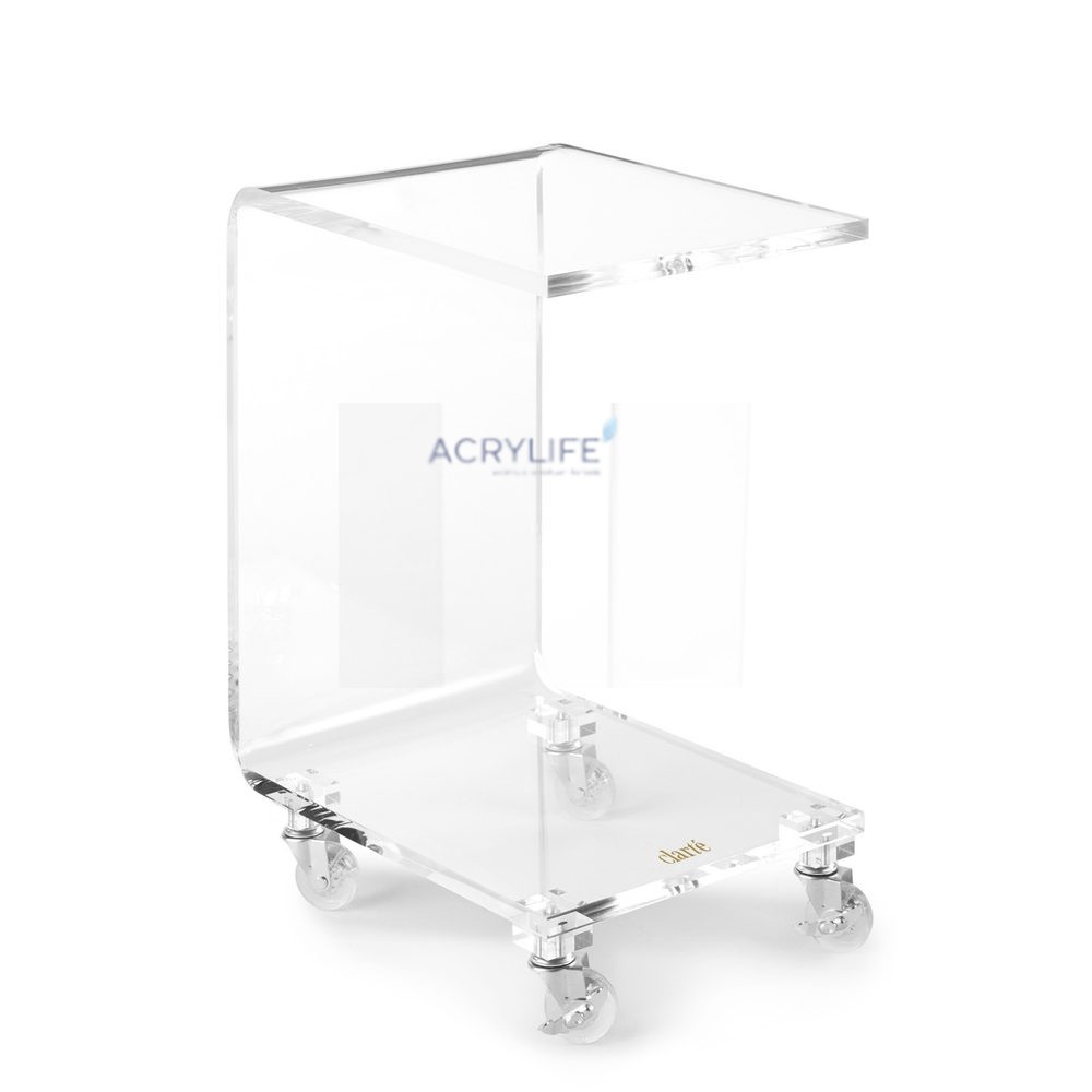Bàn C-Mica Acrylife Có Bánh Xe – Clarte Acrylic Rolling C-Table with Wheels ảnh 3