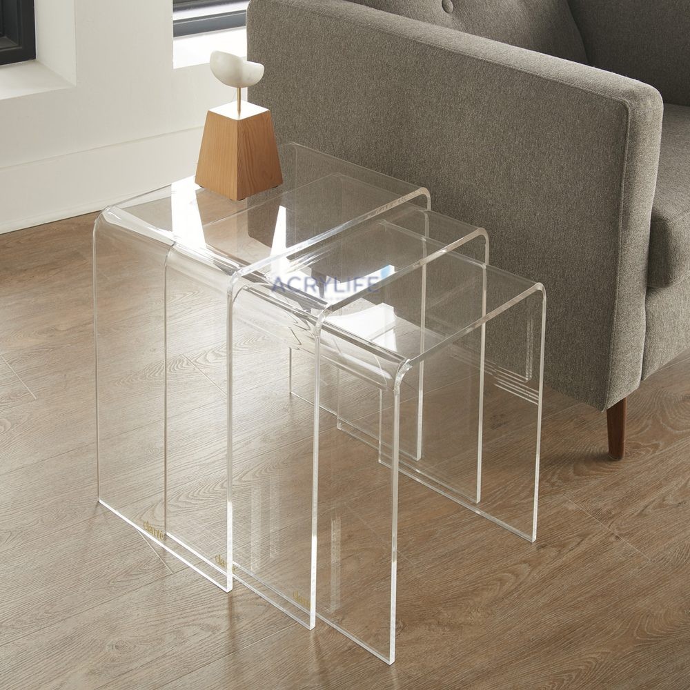 Bộ Bàn Lồng Nhau Bằng Mica Acrylife – Clarte Acrylic Nesting Tables (Set of 3)
