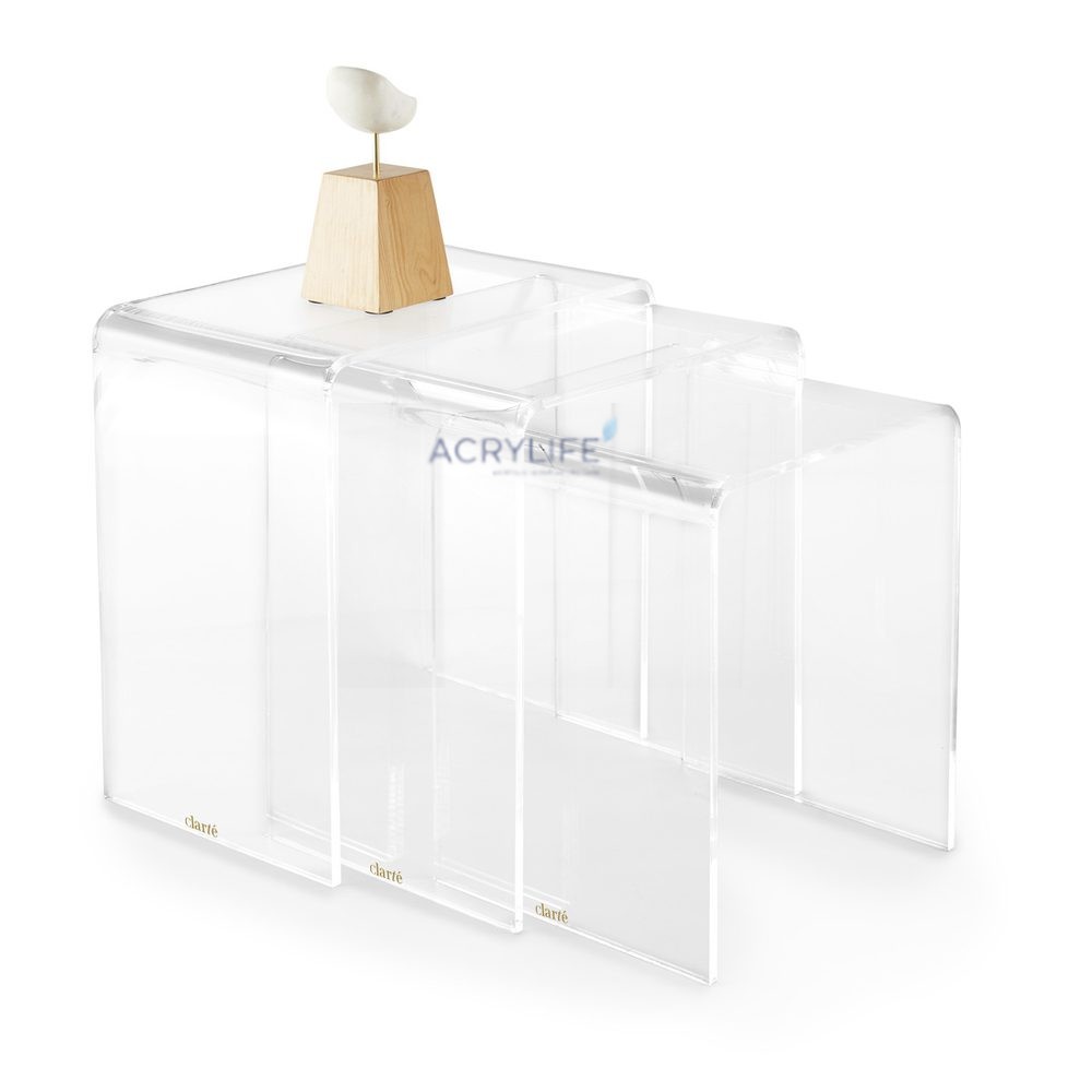 Bộ Bàn Lồng Nhau Bằng Mica Acrylife – Clarte Acrylic Nesting Tables (Set of 3) ảnh 2