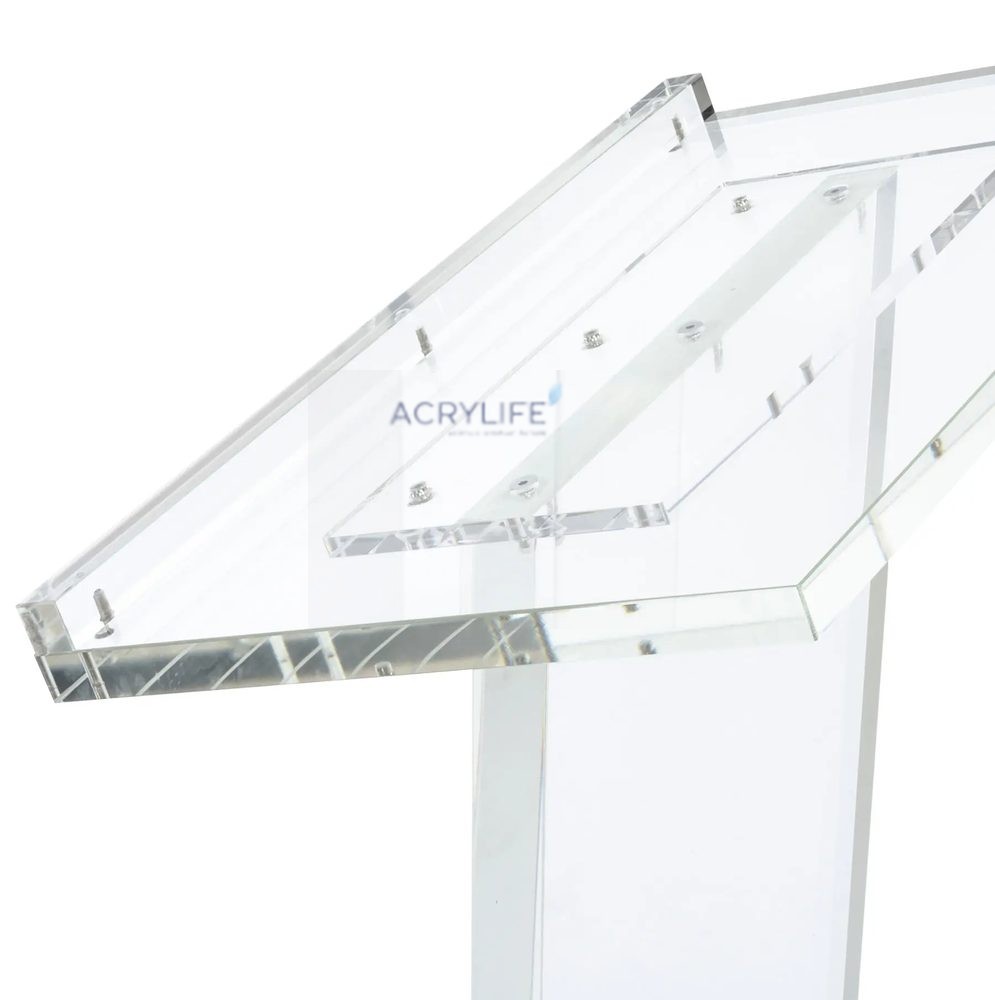 Bục phát biểu mica Acrylife trong suốt – dạng đứng sàn, mặt đọc rộng ảnh 3