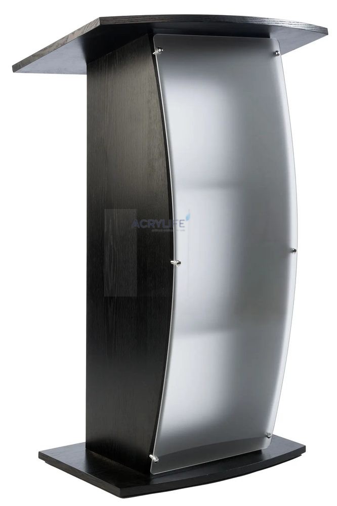Bục phát biểu mica Acrylife – kết hợp 2 tông màu & gỗ