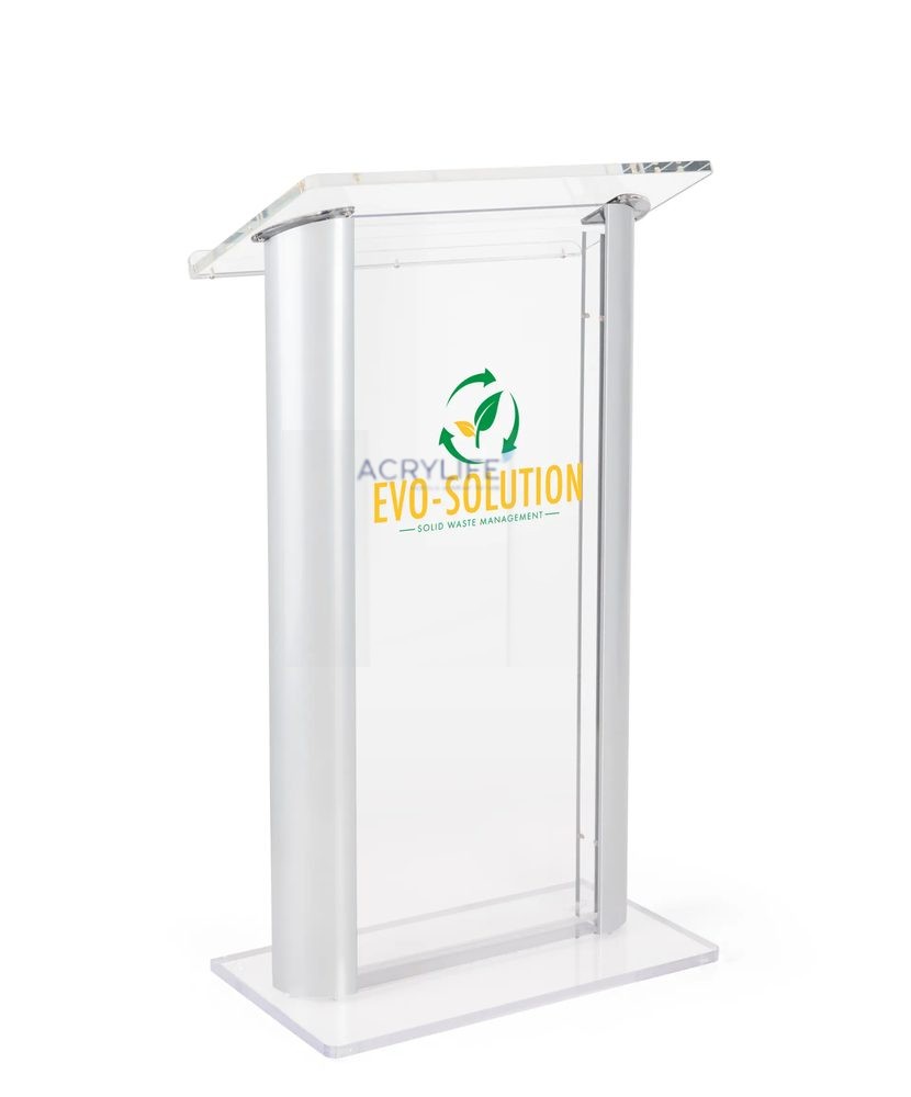 Bục phát biểu mica Acyrlife plexiglass – in logo tùy chỉnh ảnh 2