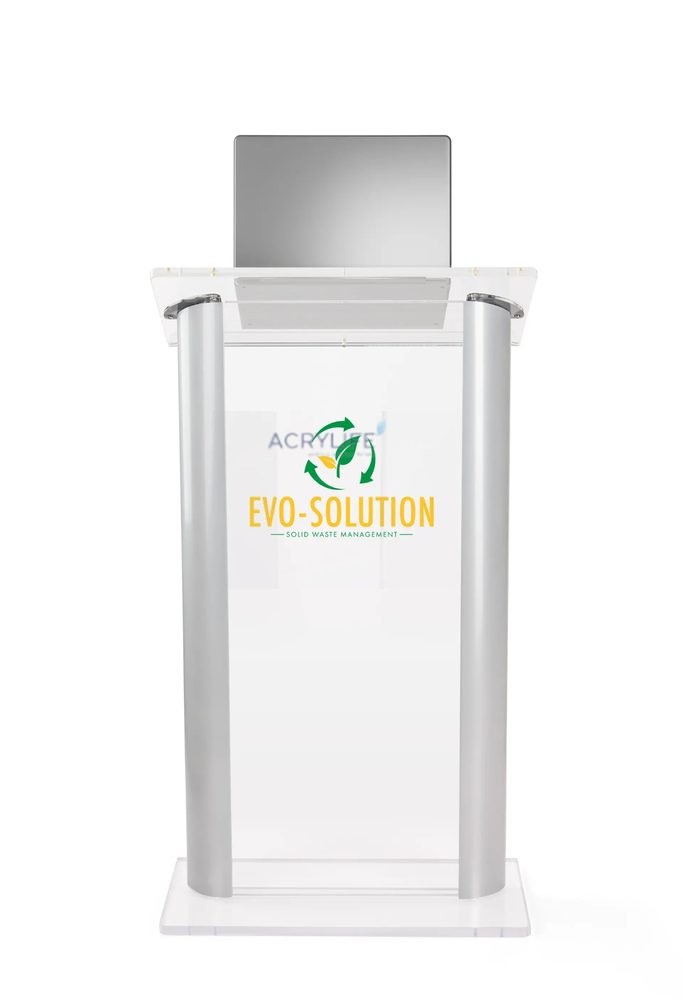 Bục phát biểu mica Acyrlife plexiglass – in logo tùy chỉnh ảnh 3