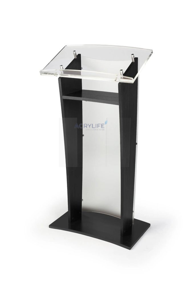 Bục phát biểu mica Acrylife mờ – hoàn thiện màu đen sang trọng ảnh 2