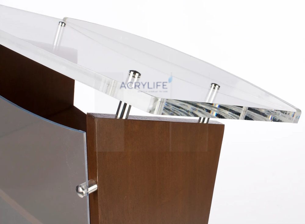 Bục phát biểu mica Acrylife mờ – viền bạc sang trọng ảnh 3