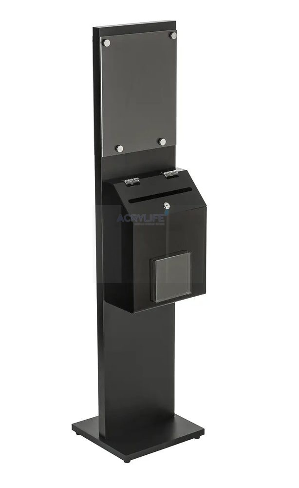 Giá Treo Tài Liệu Màu Đen Kèm Hộp Phiếu Mica Acrylife – Nắp Khóa Bản Lề – Khung Hai Mặt 21 × 30 cm ảnh 2