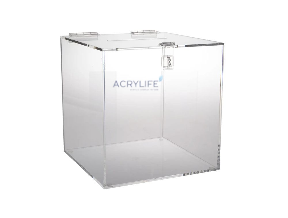 Hộp Phiếu Mica Acrylife Trong Suốt Có Khóa – 30 × 30 × 30 cm