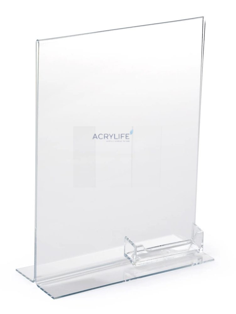 Kệ Menu Mica Acrylife Để Bàn – 22 × 28 cm – Thiết Kế T-Style – Ngăn Name Card ảnh 2