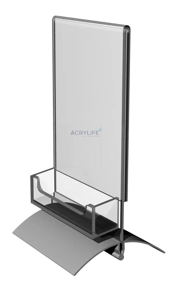 Kệ Menu Mica Acrylife Để Bàn – Khung 10 × 15 cm – Ngăn Đựng Name Card – Đế Bạc Snap-On ảnh 3