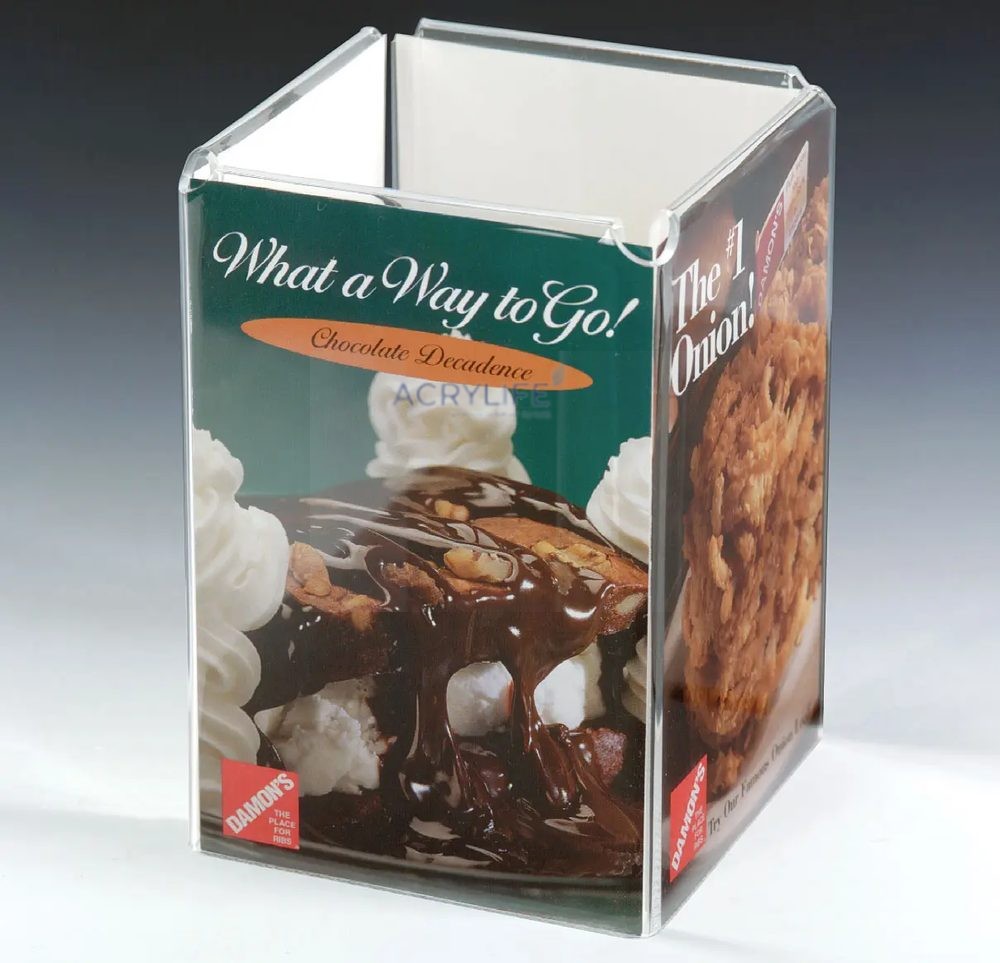 Kệ Menu Mica Acrylife Để Bàn – Thiết Kế 4 Mặt – 10 × 15 cm – Top Insert