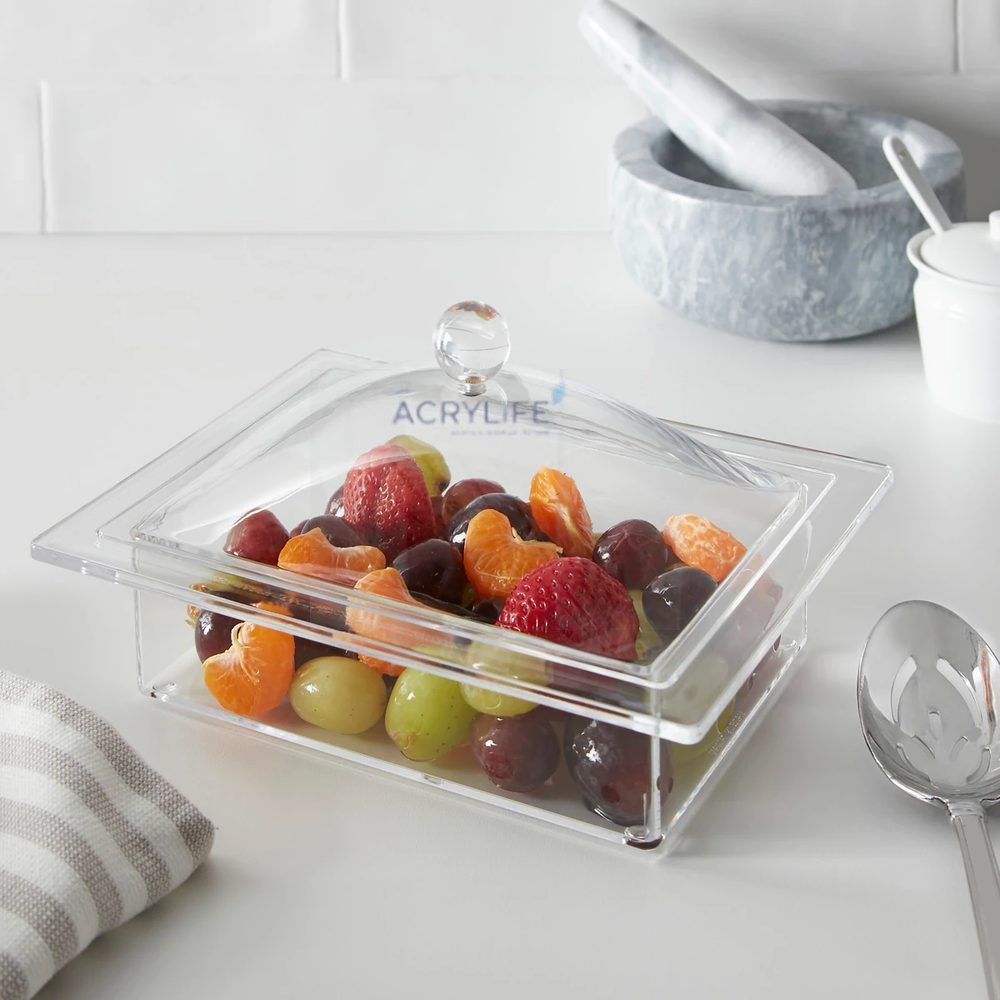 Khay Mica Acrylife hình chữ nhật có nắp - Rectangle Tray with Cover NB19 ảnh 3