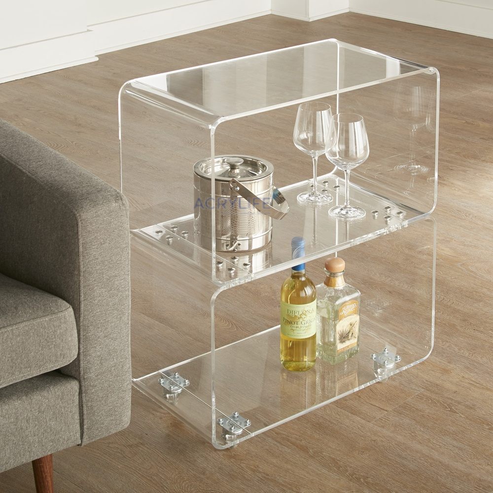 Xe Đẩy Bar Bằng Mica Acrylife – Clarte Acrylic Rolling Bar Cart